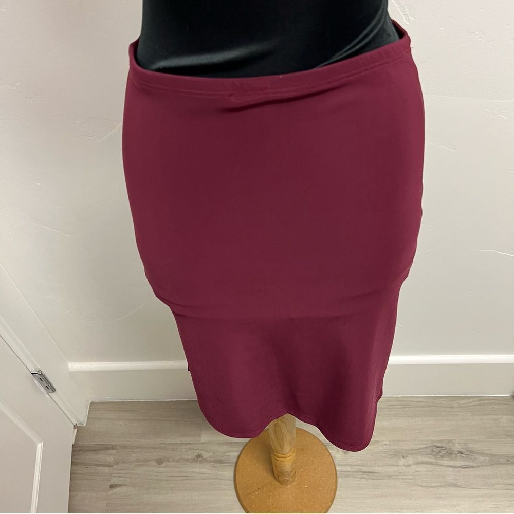 Forever 21 burgundy midi skirt size L vintage sexy stretchy mallgoth - Picture 10 of 12